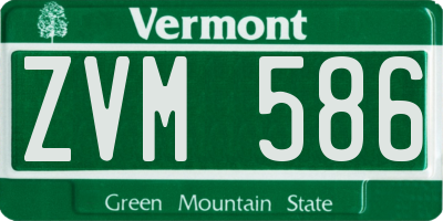 VT license plate ZVM586