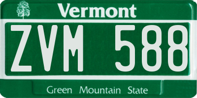 VT license plate ZVM588