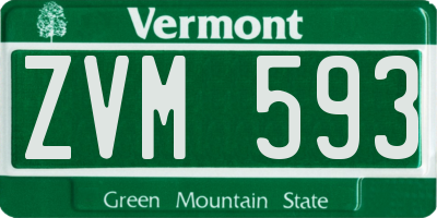 VT license plate ZVM593