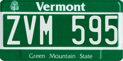VT license plate ZVM595