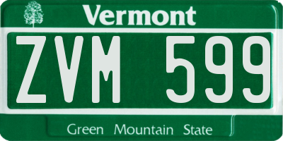 VT license plate ZVM599