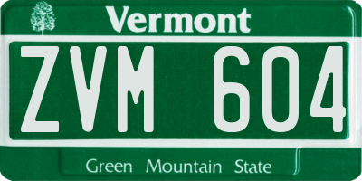 VT license plate ZVM604