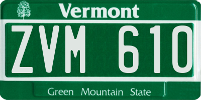 VT license plate ZVM610