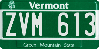 VT license plate ZVM613