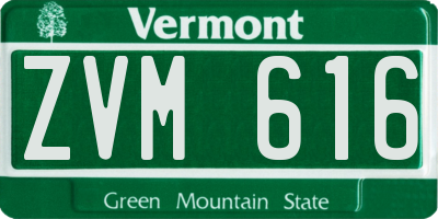VT license plate ZVM616