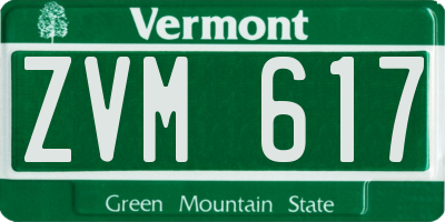 VT license plate ZVM617