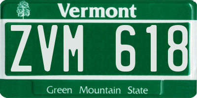 VT license plate ZVM618