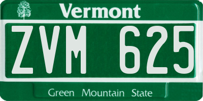 VT license plate ZVM625