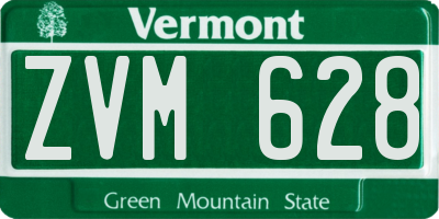 VT license plate ZVM628