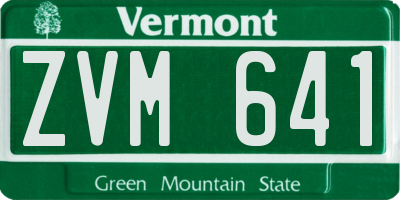 VT license plate ZVM641