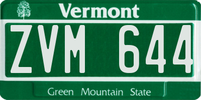 VT license plate ZVM644
