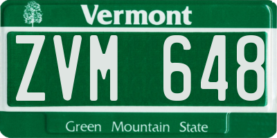 VT license plate ZVM648