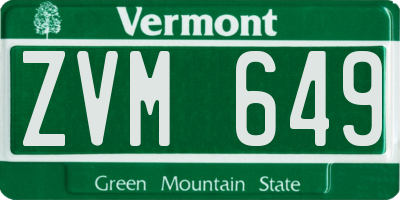 VT license plate ZVM649