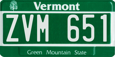VT license plate ZVM651
