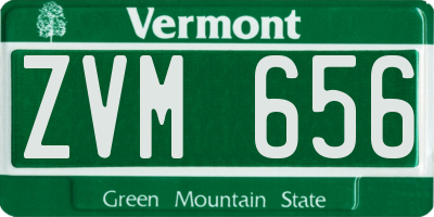 VT license plate ZVM656