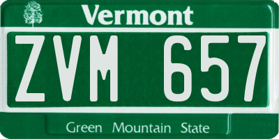 VT license plate ZVM657