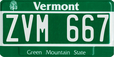 VT license plate ZVM667