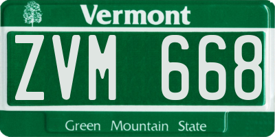 VT license plate ZVM668