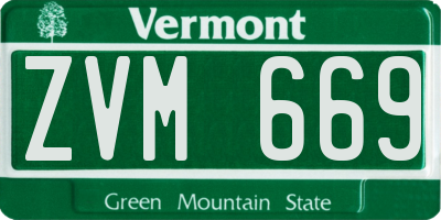 VT license plate ZVM669