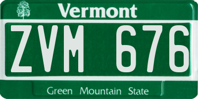 VT license plate ZVM676