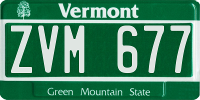 VT license plate ZVM677