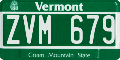 VT license plate ZVM679