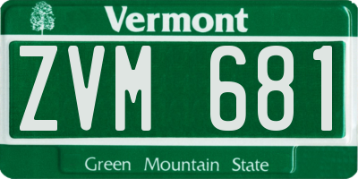VT license plate ZVM681