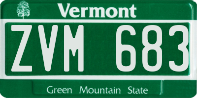 VT license plate ZVM683