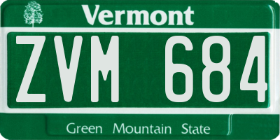 VT license plate ZVM684