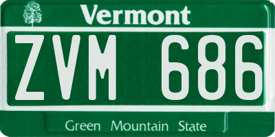VT license plate ZVM686