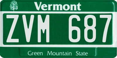 VT license plate ZVM687