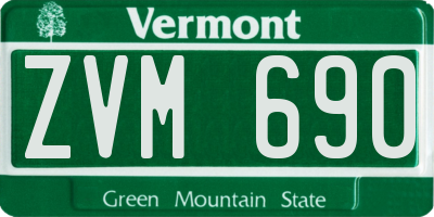 VT license plate ZVM690