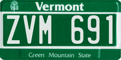 VT license plate ZVM691