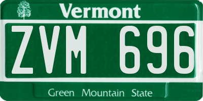 VT license plate ZVM696