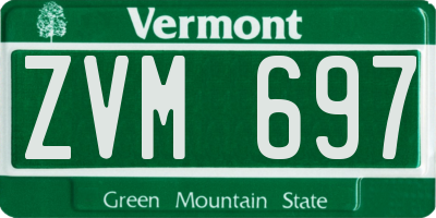 VT license plate ZVM697