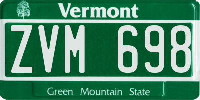 VT license plate ZVM698