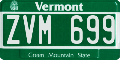 VT license plate ZVM699