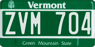 VT license plate ZVM704
