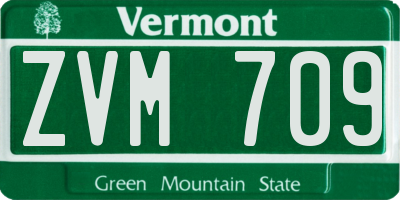 VT license plate ZVM709