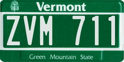 VT license plate ZVM711