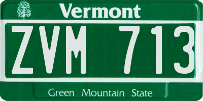 VT license plate ZVM713