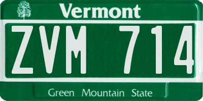 VT license plate ZVM714