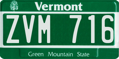 VT license plate ZVM716