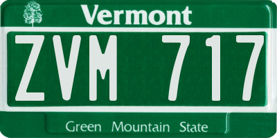 VT license plate ZVM717