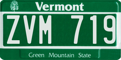 VT license plate ZVM719