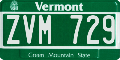 VT license plate ZVM729