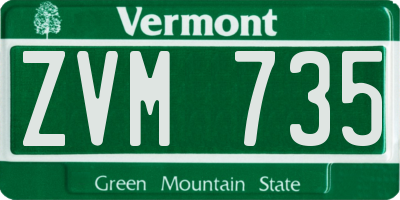 VT license plate ZVM735