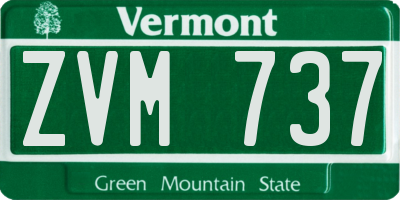 VT license plate ZVM737