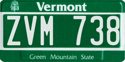 VT license plate ZVM738
