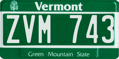 VT license plate ZVM743